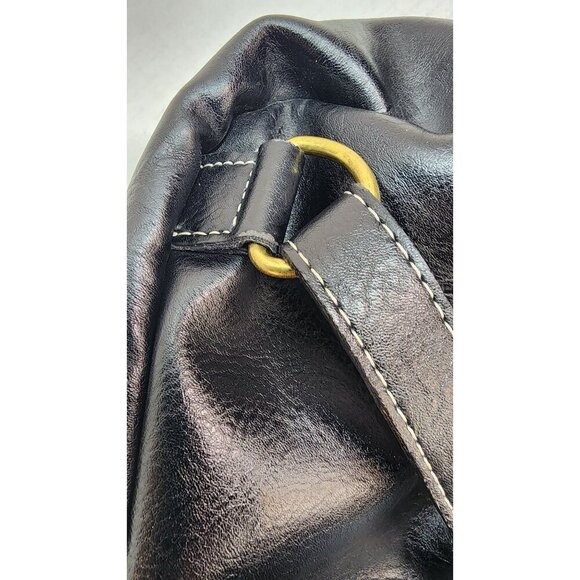 B.O.C. Black Faux Leather Mini Backpack Purse With Adjustable Straps & Gold Acce - Picture 13 of 15